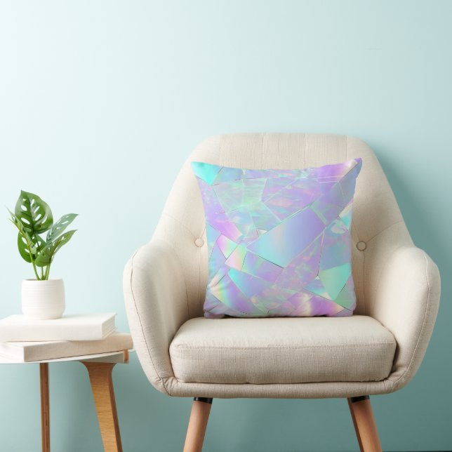 Aquamarine und Lila Iridesdesign Kissen (Stuhl )