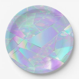 Aquamarine und Lila Iridesdesign Pappteller