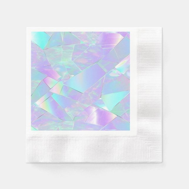 Aquamarine und Lila Iridesdesign Serviette (Vorderseite)