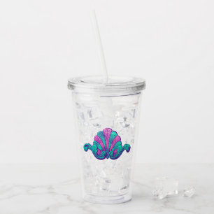 Aquamarine und Lila Meerjungfrau Treasure Ornament Acryltrinkbecher