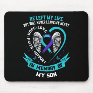 Aquamarine und Lila Selbstmordbewusstsein Mousepad