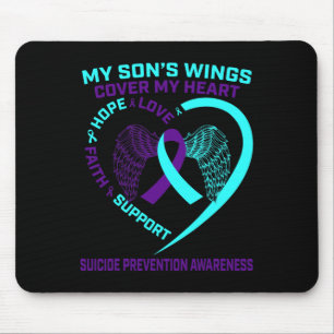 Aquamarine und Lila Suizidprävention Bewusstsein S Mousepad
