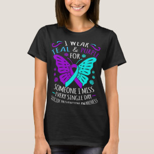 Aquamarine und Lila Unterstützung des Selbstmords T-Shirt
