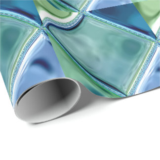 Aquamarine und Marine-Glasmosaik-Fliesen-Kunst Geschenkpapier
