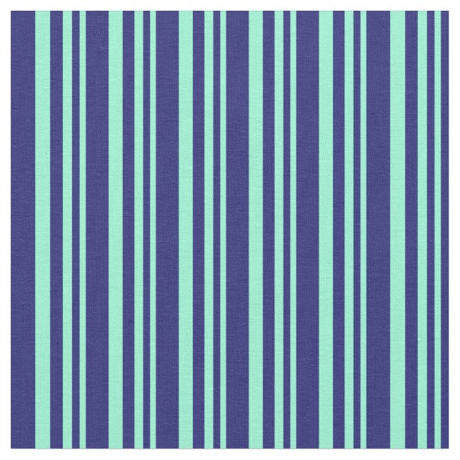 Aquamarine und Midnight Blue Pattern Stoff (Nahaufnahme)
