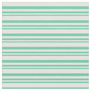 Aquamarine und Minzcreme farbig gestreiftes Muster Stoff
