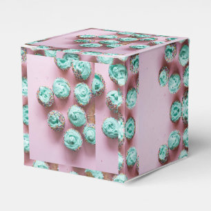 Aquamarine und rosa niedliche Minikleine kuchen Geschenkschachtel