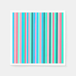 Aquamarine und rosa Streifen Serviette