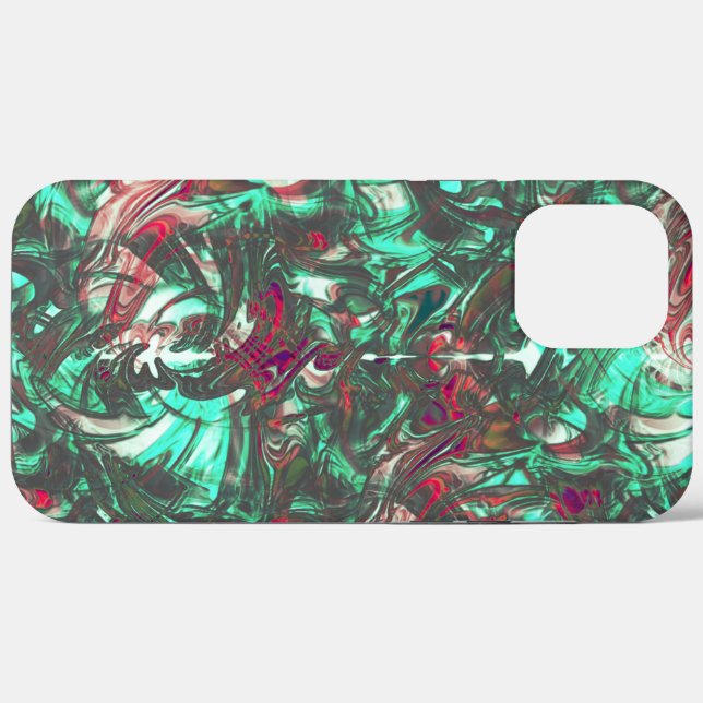 Aquamarine und Rot, mit schwarzem mattschwarzem Sc Case-Mate iPhone Hülle (Rückseite (Horizontal))
