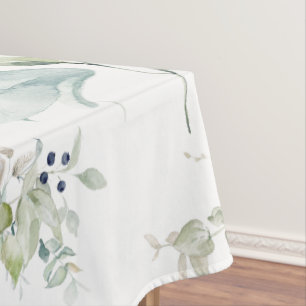 ,Aquamarine und Sage Foliage Tischdecke