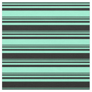 Aquamarine und schwarz gefärbtes Streifen-/Blattmu Stoff