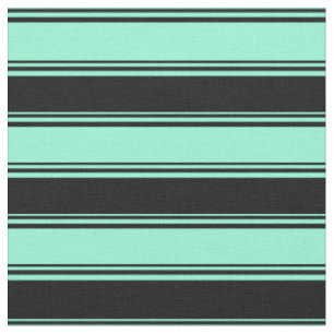 Aquamarine und schwarze farbige Linien Stoff