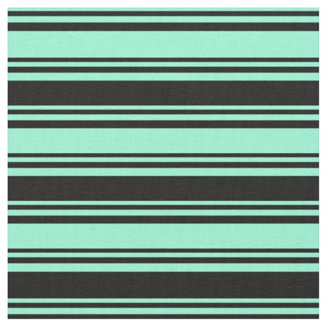 Aquamarine und schwarze Farbmuster Stoff (Nahaufnahme)
