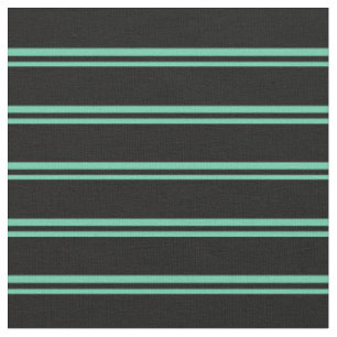 Aquamarine und schwarze Linde/Streifenmuster Stoff