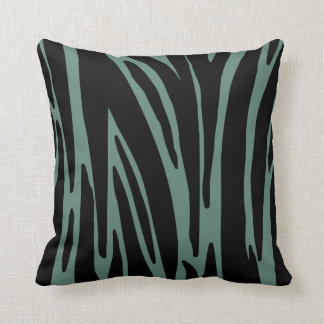 Aquamarine und schwarze moderne Zebrastreifen Kissen