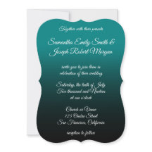 Aquamarine und schwarze Ombre Elegant Calligrafy W