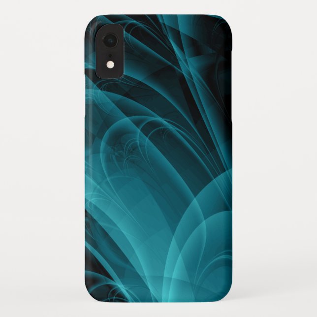 Aquamarine und schwarze Smokey-Textur Case-Mate iPhone Hülle (Rückseite)