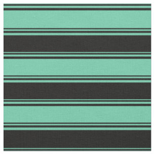 Aquamarine und schwarze Streifen/Linienmuster Stoff