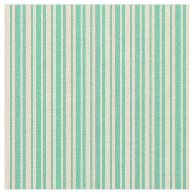 Aquamarine und Tan-Muster Stoff (Nahaufnahme)