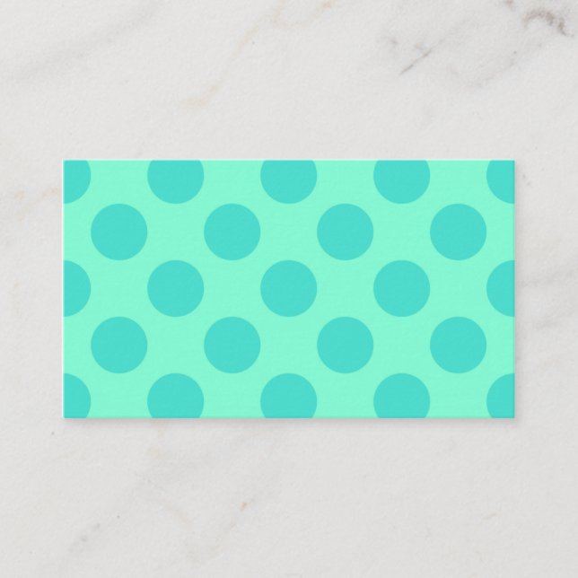 Aquamarine und Türkis Polka Dots Visitenkarte (Vorderseite)