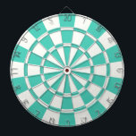 Aquamarine und Weiß Dartscheibe<br><div class="desc">Aquamarine und White Dart Board</div>