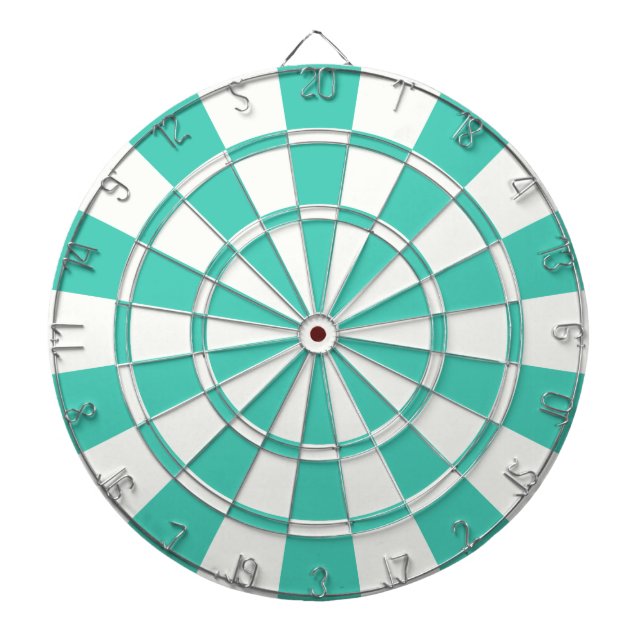 Aquamarine und Weiß Dartscheibe (vorne)