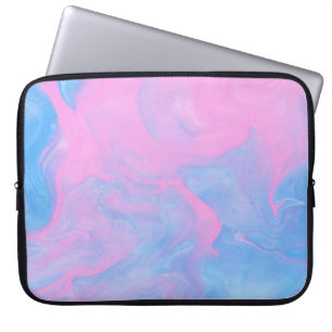AQUAMARINE UND WEISSE ABSTRAKTE BILDUNG LAPTOPSCHUTZHÜLLE