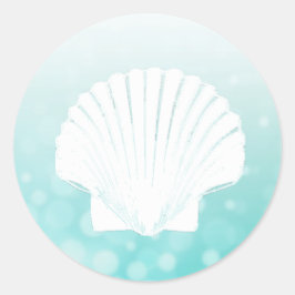 Aquamarine und weiße Bindekleber Runder Aufkleber