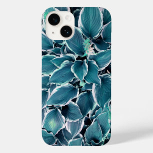 Aquamarine und weiße Blätter Case-Mate iPhone 14 Hülle