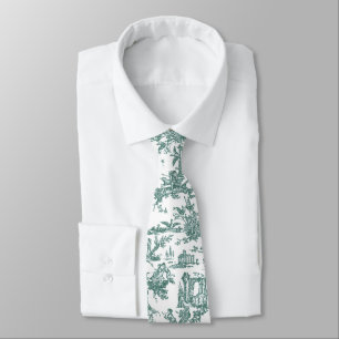 Aquamarine und weiße Franzosen Toile Hals-Krawatte Krawatte