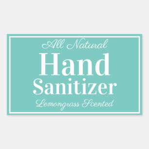 Aquamarine und weiße, hausgemachte Hand Sanitizer Rechteckiger Aufkleber