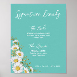 Aquamarine und weiße Milcherzeugnisse Unterschrift Poster