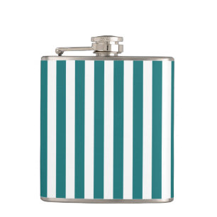 Aquamarine und weiße Streifen Flachmann