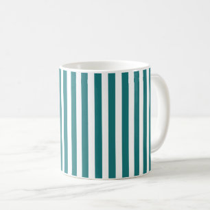 Aquamarine und weiße Streifen Kaffeetasse