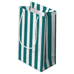 Aquamarine und weiße Streifen Kleine Geschenktüte