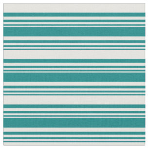 Aquamarine und weiße Streifen-/Linenmuster Stoff