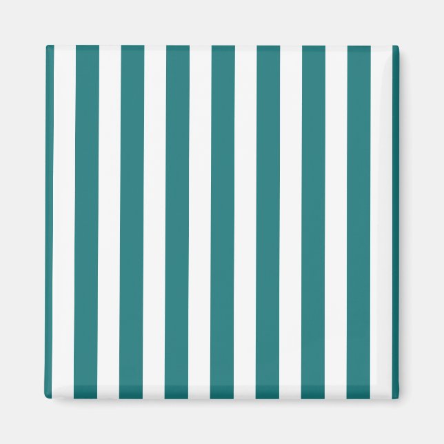 Aquamarine und weiße Streifen Magnet (Vorne)