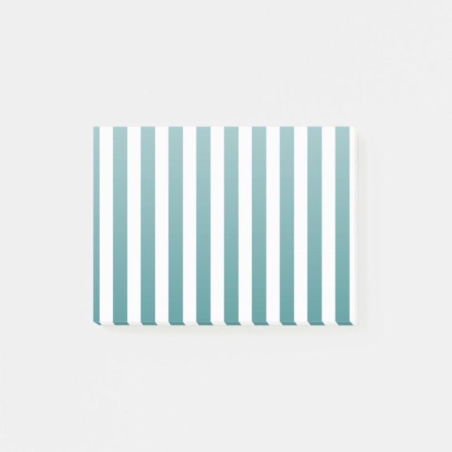 Aquamarine und weiße Streifen Post-it Klebezettel (Vorderseite)
