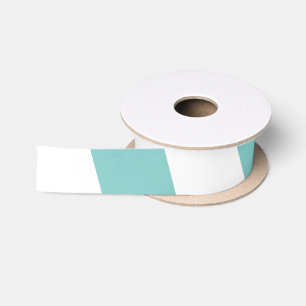 Aquamarine und weiße Streifen Satinband