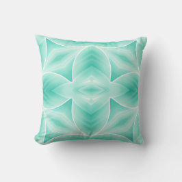 Aquamarine und weißes geometrisches Muster Kissen