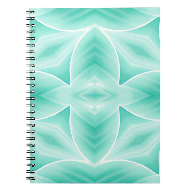 Aquamarine und weißes geometrisches Muster Notizblock (Vorderseite)