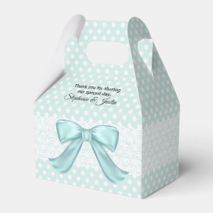 Aquamarine und White Polka Dot bevorzugen Geschenk Geschenkschachtel