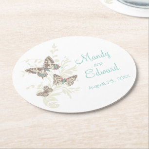 Aquamarine Untersetzer mit Hochzeitskunst