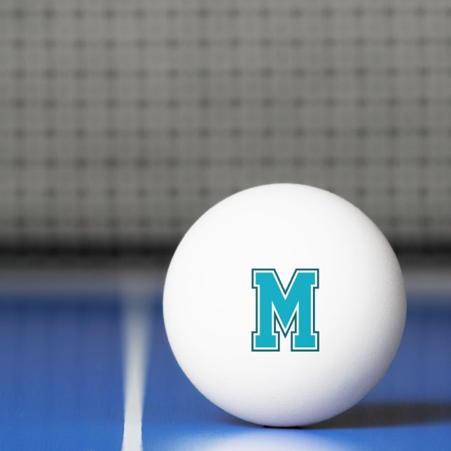 Aquamarine Varsity Monogramm Tischtennisball (Netto)
