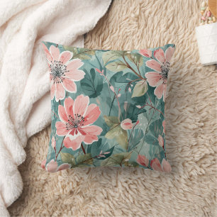 Aquamarine Vintage Blüte Kissen
