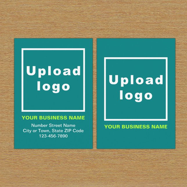 Aquamarine Visitenkarte Begleitkarte (Build brand name awareness. Your business brand on teal green enclosure card.)