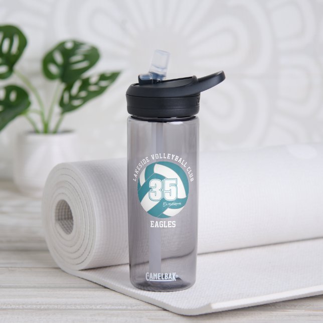aquamarine Volleyball-Mannschaft farbenfrohe Jungs Trinkflasche (Yoga)