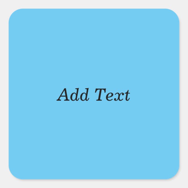 Aquamarine Vorlage für Text hinzufügen Quadratischer Aufkleber (Vorderseite)