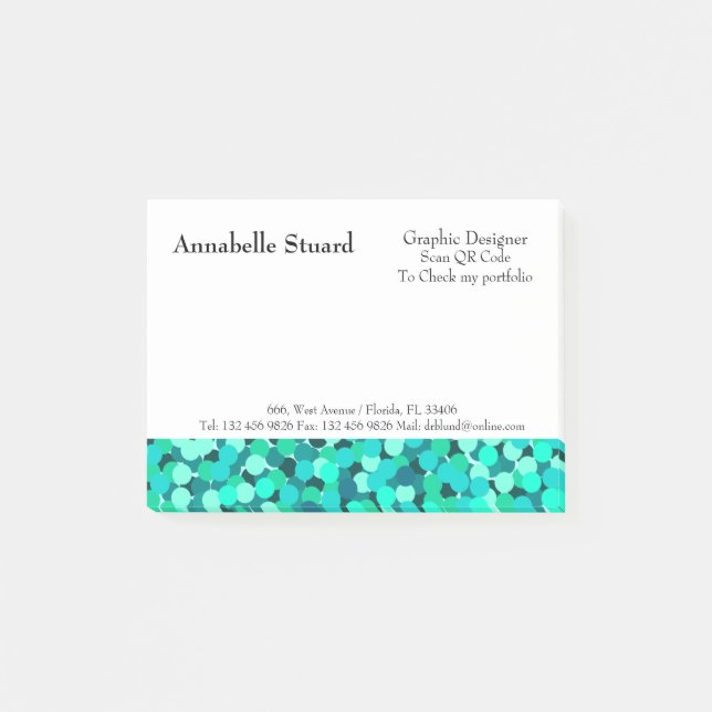 Aquamarine Vorlage Post-it Klebezettel (Vorderseite)