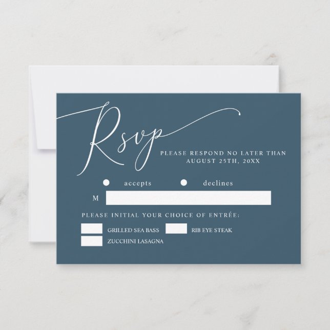 Aquamarine Wahl für eine Hochzeit RSVP Karte (Vorderseite)